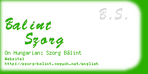 balint szorg business card